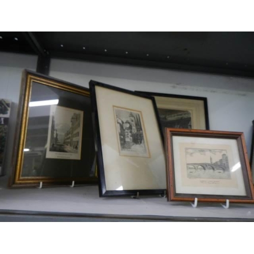 582 - A selection of 20th century engravings, COLLECT ONLY.