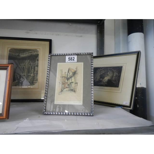 582 - A selection of 20th century engravings, COLLECT ONLY.