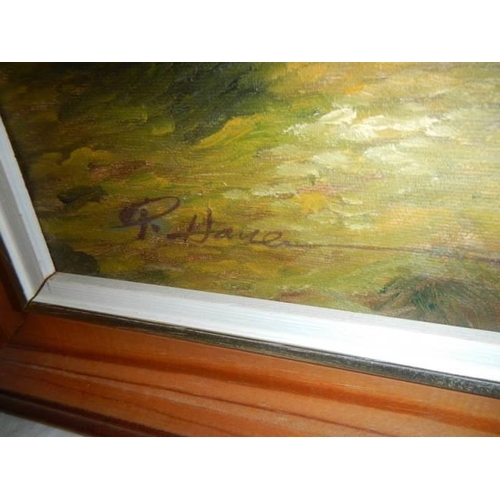 589 - A good late 20th century signed oil on canvas painting, COLLECT ONLY.