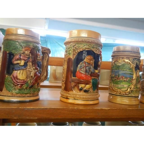 650 - Six assorted beer steins, COLLECT ONLY.