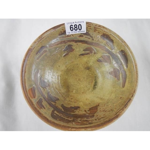 680 - A good mid 20th century studio pottery bowl.