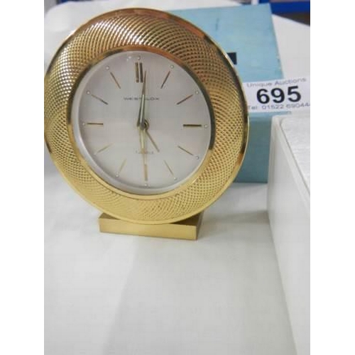 695 - A boxed Westclox mantel clock.