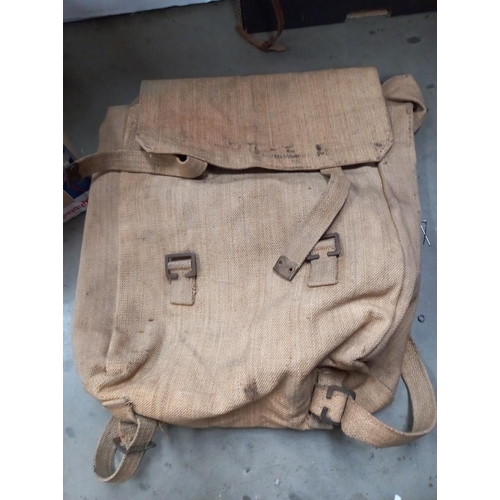 181 - A 1946 - 48 army parachute (unchecked) Egypt/Palestine & a kit bag & belt