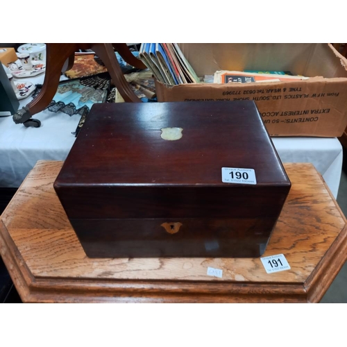 190 - A Victorian mahogany box with secret drawer