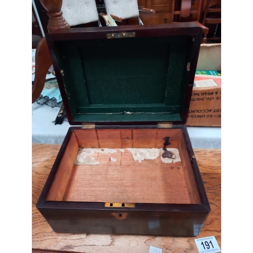 190 - A Victorian mahogany box with secret drawer