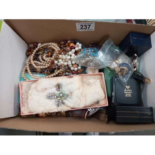 237 - A mixed lot of costume jewellery and watches etc