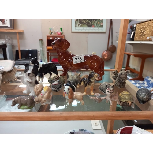 238 - A Beswick dachshund and quantity of small animals etc