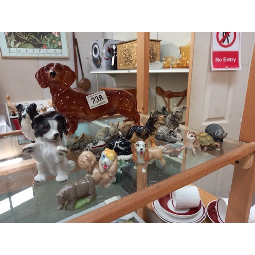 238 - A Beswick dachshund and quantity of small animals etc