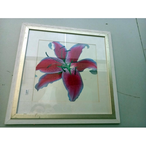 272 - A large Yves Blanc print and an early botanical print