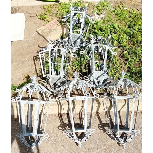 372 - 6 large galvanised outside lights COLLECT ONLY