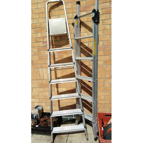 395 - 2 aluminium ladders COLLECT ONLY