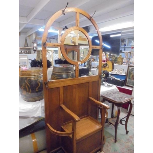 1509 - A good quality arts and crafts oak hall stand, COLLECT ONLY.