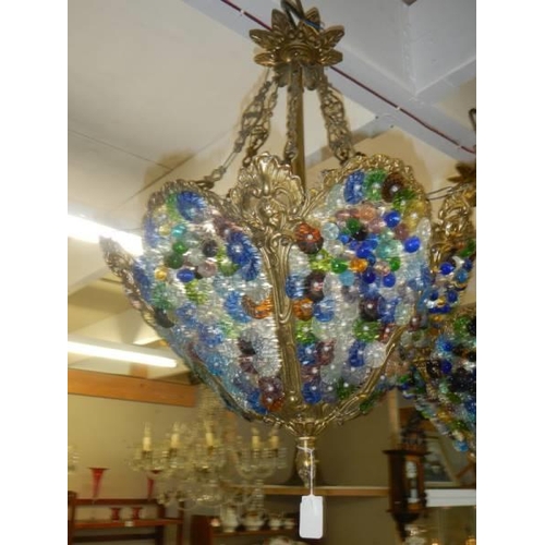 1567 - An unusual coloured glass ceiling light, COLLECT ONLY.