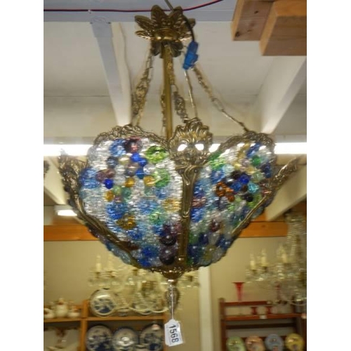 1568 - An unusual coloured glass ceiling light, COLLECT ONLY.