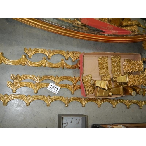 1571 - A quantity of gilt furniture fittings, COLLECT ONLY.