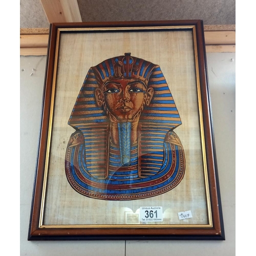 361 - 3 Egyptian watercolours on papyrus COLLECT ONLY