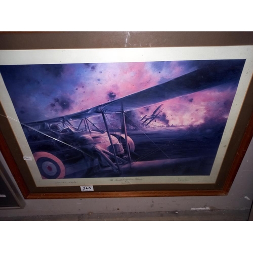 363 - 3 framed & glazed aviation prints (2 glass A/F & 1 frame A/F) Sea Harriers, Typhoon & Swordfish COLL... 