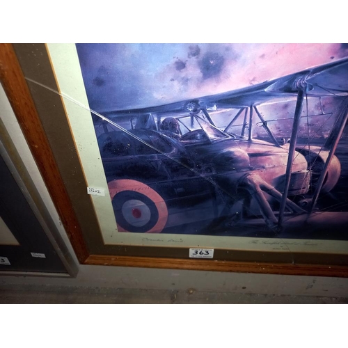 363 - 3 framed & glazed aviation prints (2 glass A/F & 1 frame A/F) Sea Harriers, Typhoon & Swordfish COLL... 