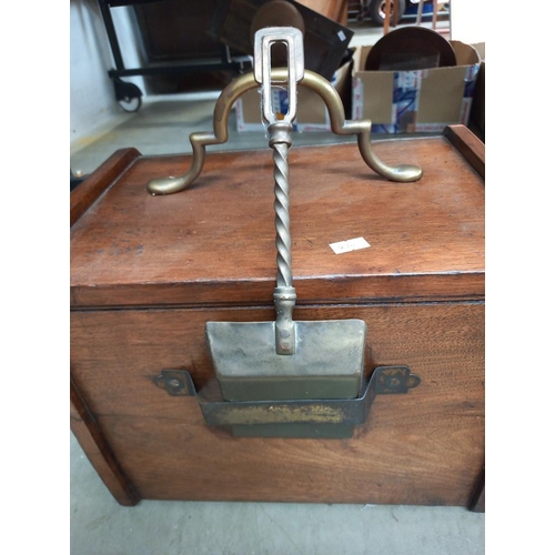 392 - An Edwardian mahogany coal box COLLECT ONLY