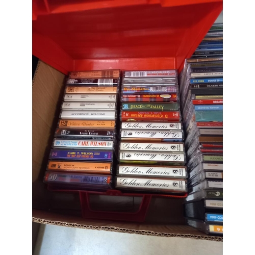 398 - A box of cd's and cassette tapes