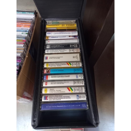 398 - A box of cd's and cassette tapes