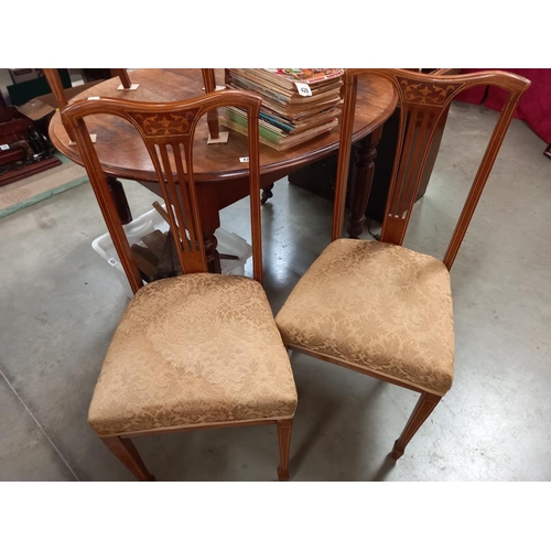 427 - A set of four inlaid Sheraton style dining chairs, COLLECT ONLY