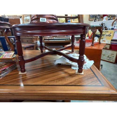 435 - An oval dark wood stained coffee table 111cm x 76cm height 40cm COLLECT ONLY