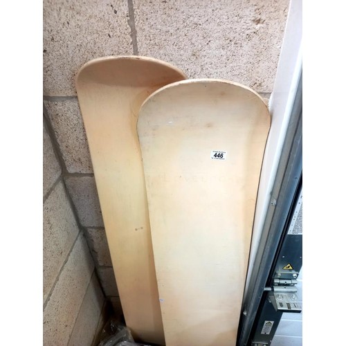 446 - 2 vintage plywood belly board surf boards COLLECT ONLY