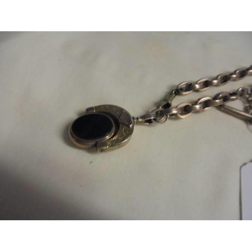 1006 - A 10k gold belcher Albert chain with seal, 47 grams.