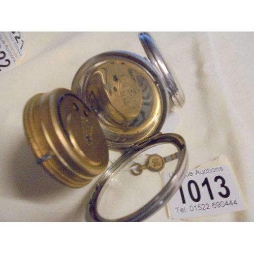 1013 - An English lever silver dial Halpern Manchester, No.89403 key wind pocket watch. In working order.