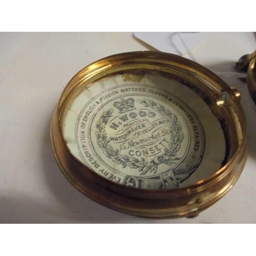 1016 - A gilt pair-cased Verge, Jaeger, Canterbury, No.3882 key wind pocket watch.