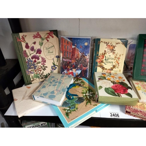 2406 - A quantity of new notebooks/notelets, photo albums & Christmas cards etc. COLLECT ONLY