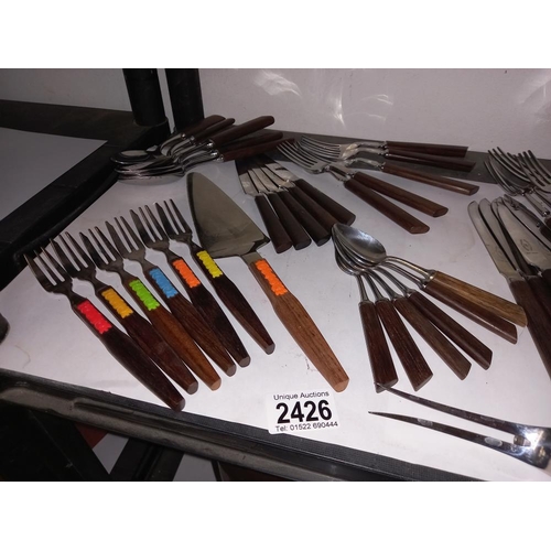 2426 - A good lot of matching cutlery including cake slice & forks COLLECT ONLY