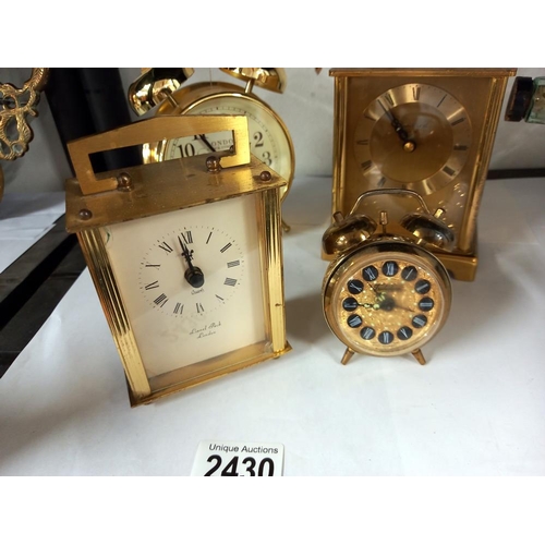 2430 - 2 mantle clocks & 2 alarm clocks