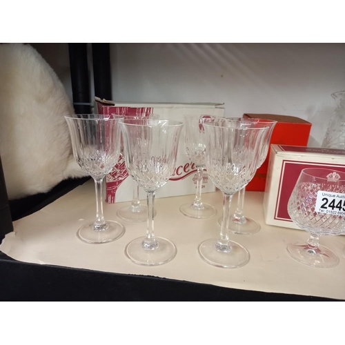 2445 - A quantity of glassware including boxed Royal Albert etc.  COLLECT ONLY