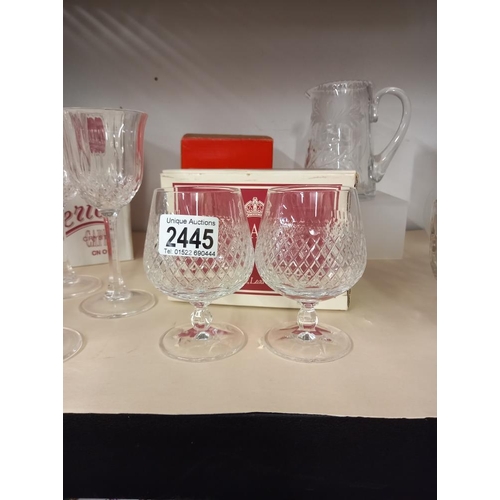 2445 - A quantity of glassware including boxed Royal Albert etc.  COLLECT ONLY