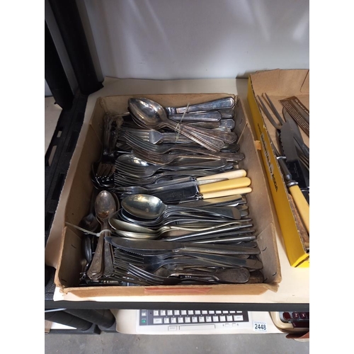 2447 - 3 trays of vintage cutlery