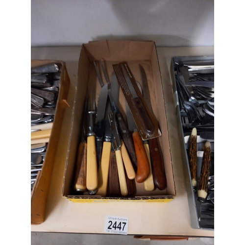 2447 - 3 trays of vintage cutlery