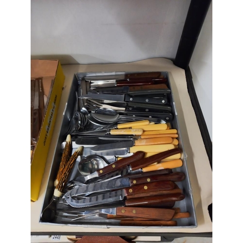 2447 - 3 trays of vintage cutlery