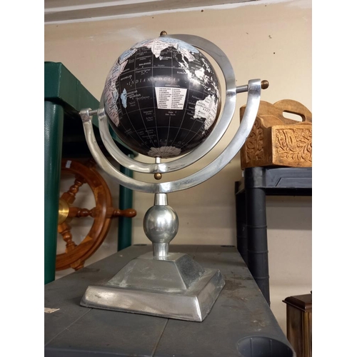 2455 - A globe in aluminium frame COLLECT ONLY