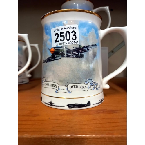 2503 - 6 RAF WW2 commemorative tankards COLLECT ONLY