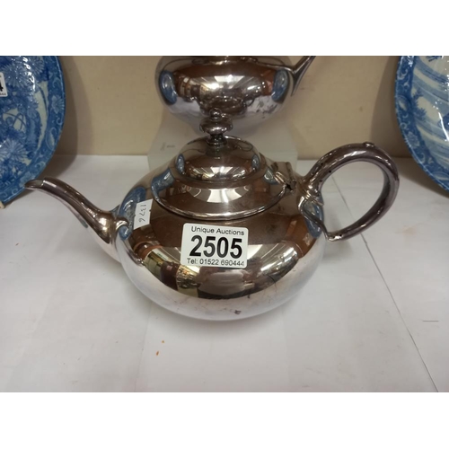 2505 - A James Dixon EPBM 4 piece plated tea set COLLECT ONLY