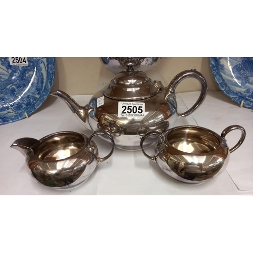 2505 - A James Dixon EPBM 4 piece plated tea set COLLECT ONLY