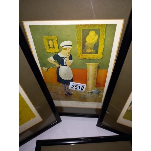 2518 - 6 framed vintage prints by Lawson woods COLLECT ONLY