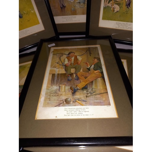 2518 - 6 framed vintage prints by Lawson woods COLLECT ONLY