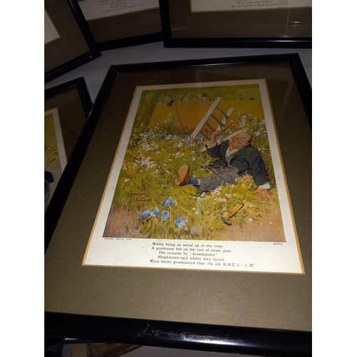 2518 - 6 framed vintage prints by Lawson woods COLLECT ONLY