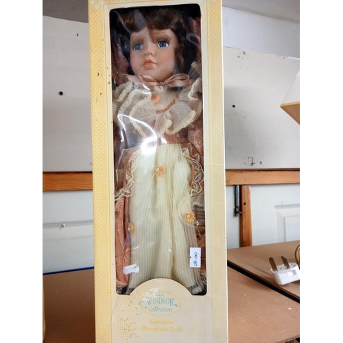 2522 - 3 boxed porcelain Dolls COLLECT ONLY