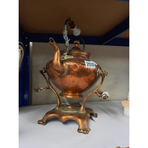 2535 - A Victorian kettle on stand COLLECT ONLY