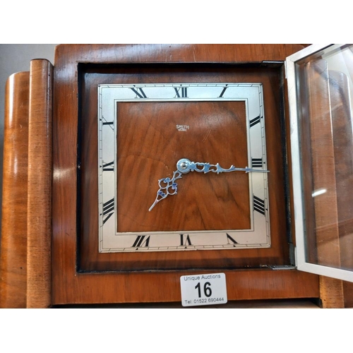 16 - A Smiths art deco mantle clock COLLECT ONLY