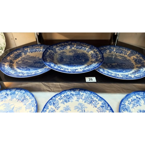 26 - 6 blue & white dinner plates from 'The Blue Collection' by Spode COLLECT ONLY